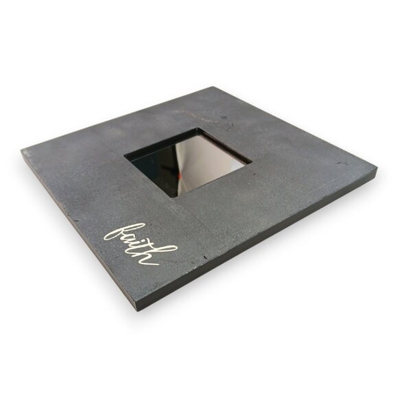 IKEA MALMA Mirror & Frame - Square-Faith- Gray-Rustic-Modern-10x10 - Picture 8 of 10